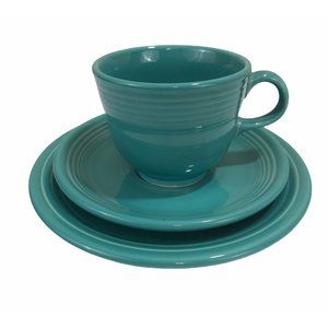 Fiesta HLC Turquoise 3 Piece Set Snack Cup Saucer